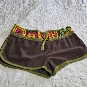 Roxy Brown and Green Athletic Shorts